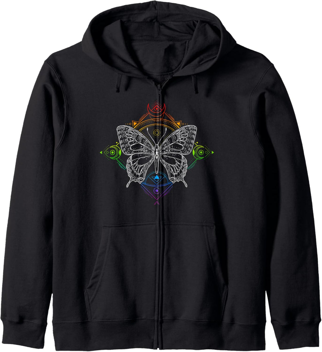Regenbogen Pride Flaggenfarben, Okkulter Schmetterling Kapuzenjacke