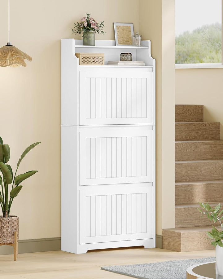 Hzuaneri Schuhschrank, Schuhregal Schuhkipper Schmal, Schuhkommode, Verstellbar, Schuhaufbewahrung f