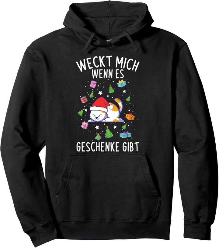 Weckt Mich Wenn Es Geschenke Gibt Süsses Katzen Weihnachten Pullover Hoodie