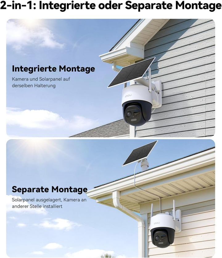 Imou 3K/5MP Solar Überwachungskamera Aussen Akku, All-in-One-Design, 2Pack 5mp 2pack, 5mp 2pack