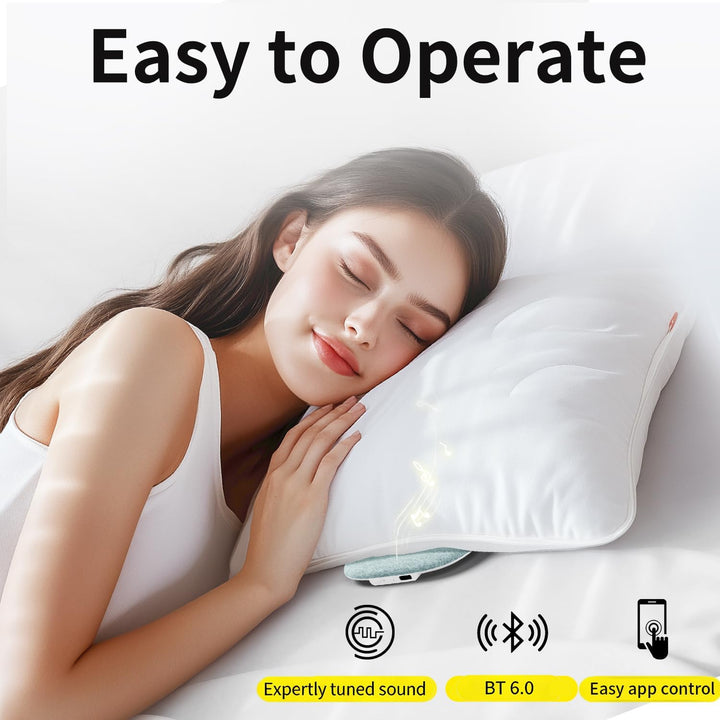 Sleep Pillow Speaker for Sleeping Bluetooth Pillow Speakers with White Noise Machine Timer,Under Pil
