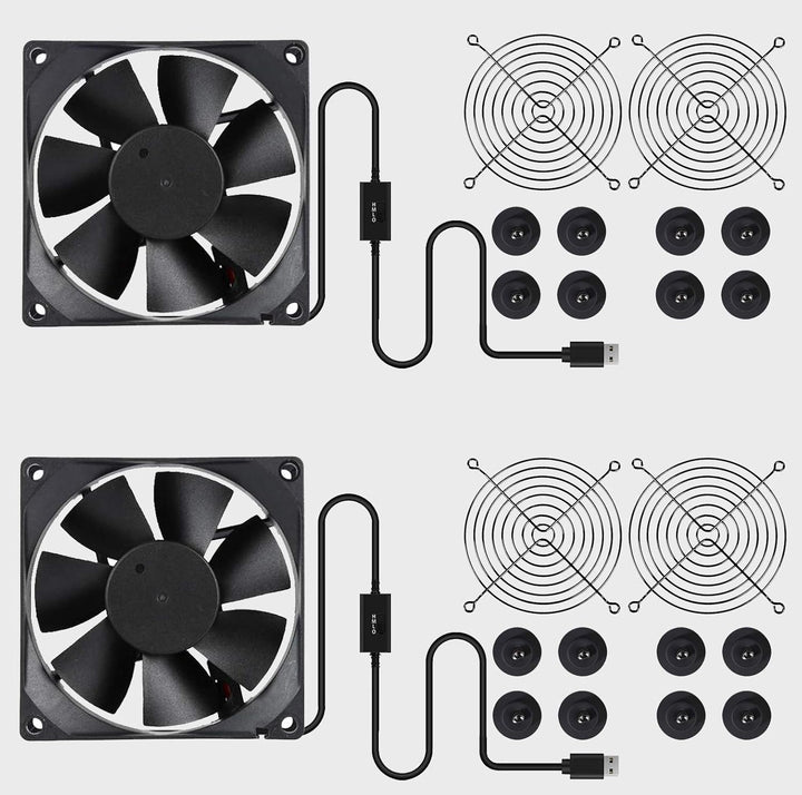 upHere U80 USB Lüfter,Multi-Speed-Steuerung,mit Metallgrillschutz Gehäuselüfter 80mm zum PC/TV-Box/E