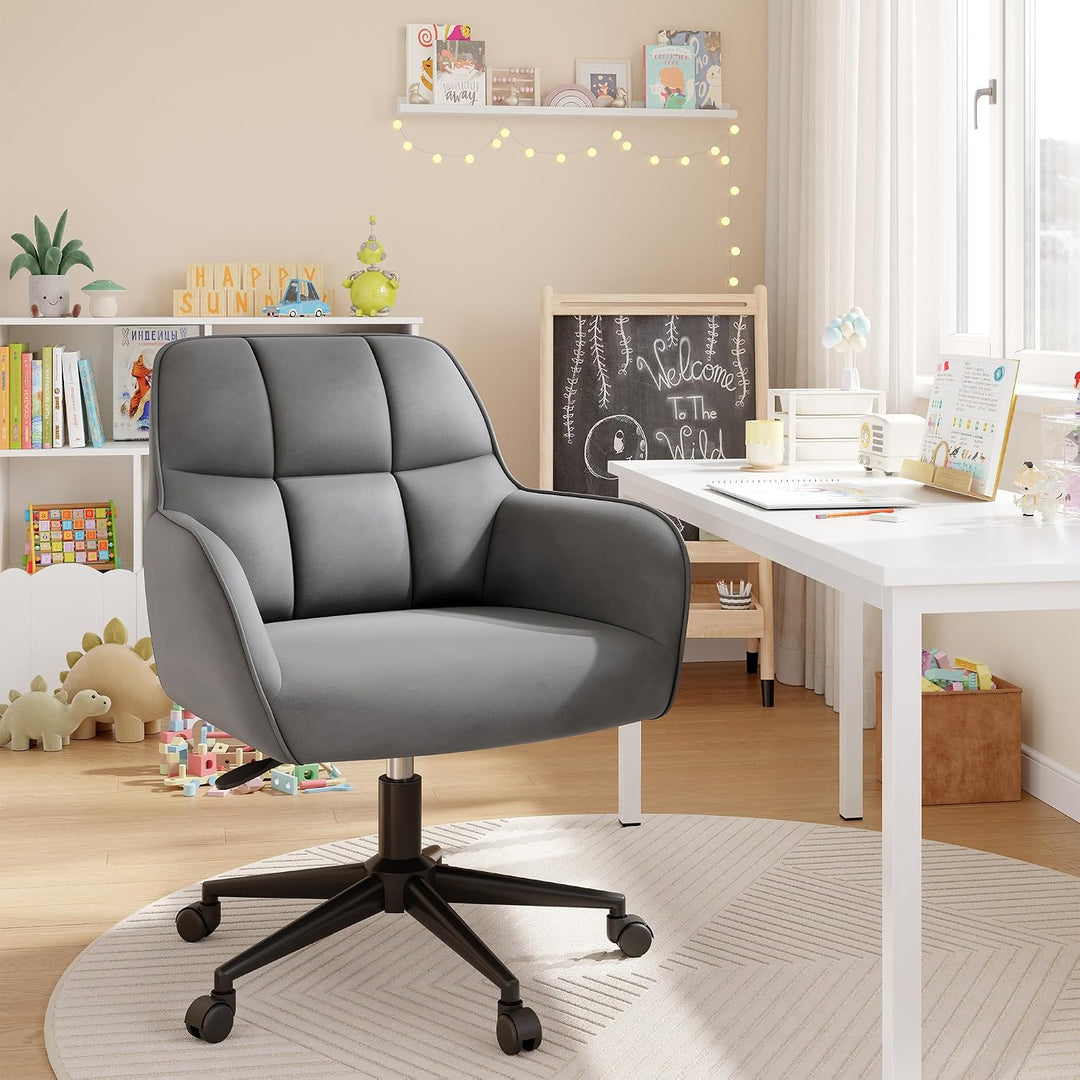 YOUDENOVA Schreibtischstuhl, Drehstuhl mit Rollen, Schminkstuhl Höhenverstellbar, Homeoffice Stuhl,