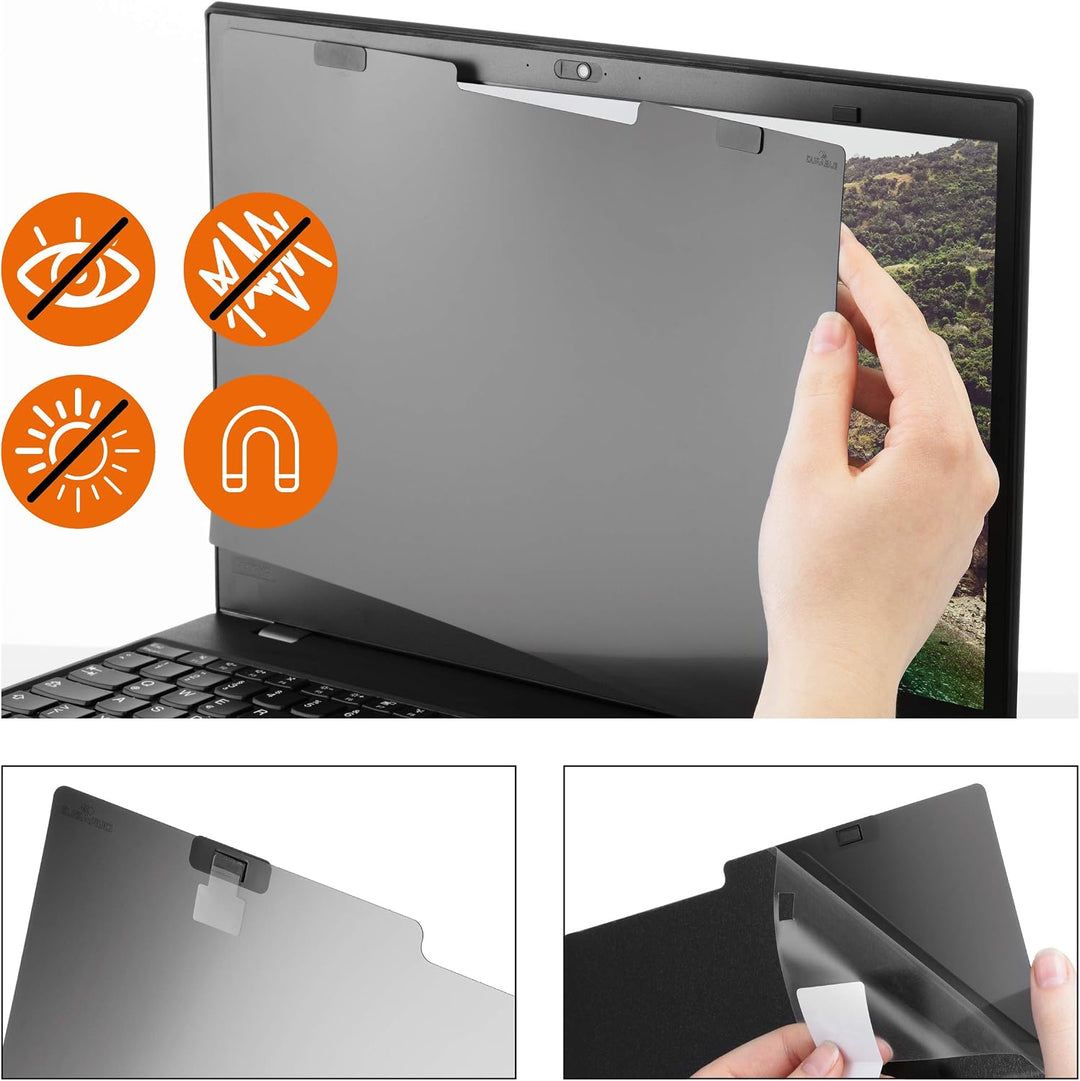 Durable Blickschutzfilter magnetisch für 11,6“ Zoll Bildschirme, inkl. Tasche und Reinigungstuch, an