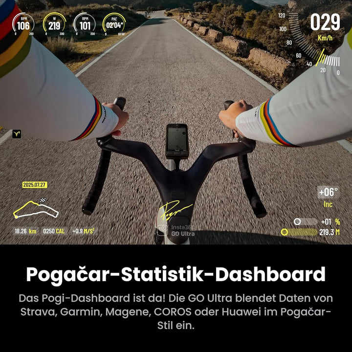 Insta360 GO Ultra Tadej Pogačar-Edition – Kleine 4K Vlogging-Kamera, Freihändig, POV-Kamera, 1/1,28"