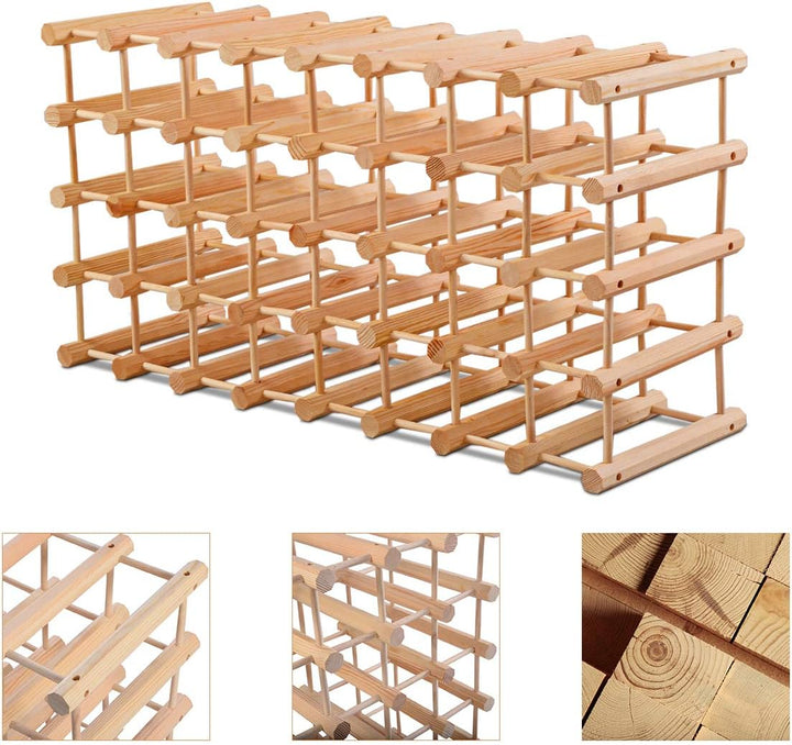GIANTEX Weinregal 40 Flaschen, Kiefernholz Flaschenregal Flaschenständer, Weinständer Holzregal Vint