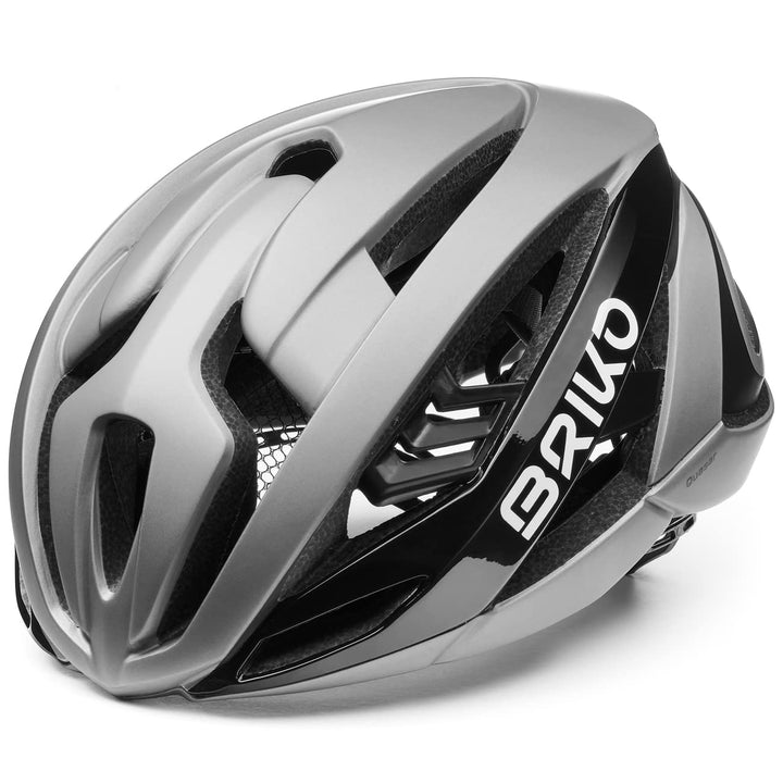 Briko Quasar Fahrradhelm, Silber-Schwarz, M