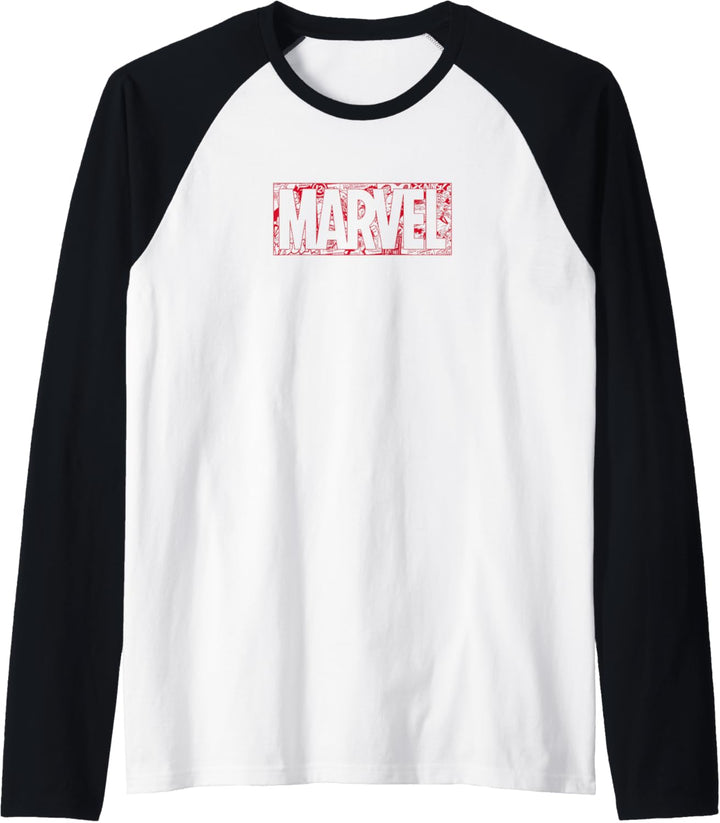 Marvel Comic Logo Red Raglan