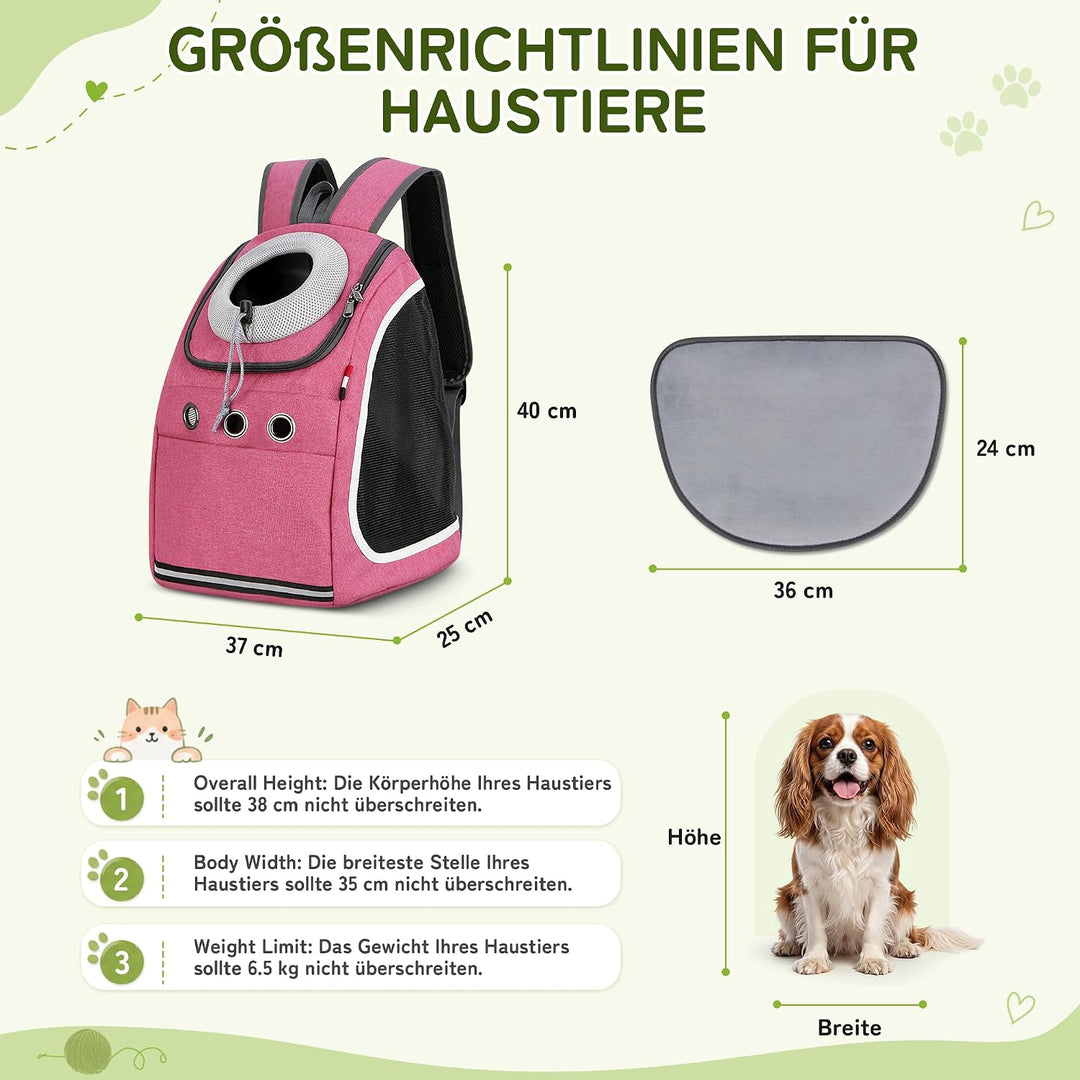 ALLSOPETS Haustier Hunde Rucksäcke Tragbar Transport Rucksack Reisen Tragetasche für Haustiere Reise