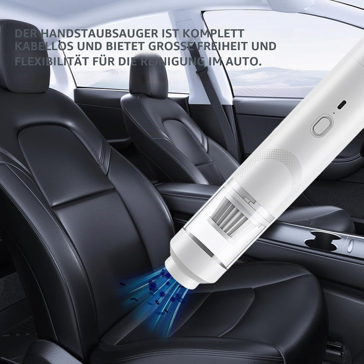 BYZESTY Handstaubsauger, Autostaubsauger, Mini Staubsauger, 9000pa Akku Handstaubsauger Mit USB-C Sc