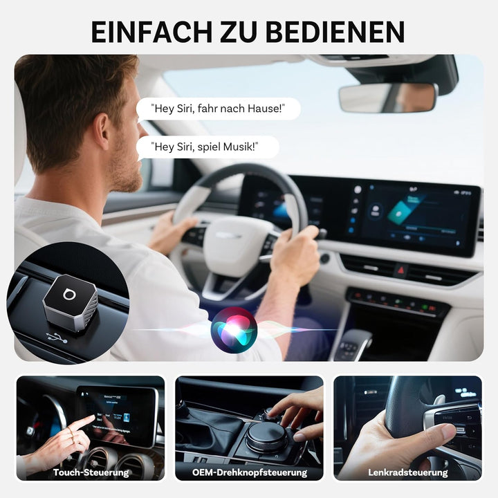 OTTOCAST Mini Pot 2026 Upgraded, 2-in-1 CarPlay &amp; Android Auto Wireless Adapter für iOS 10+/Android