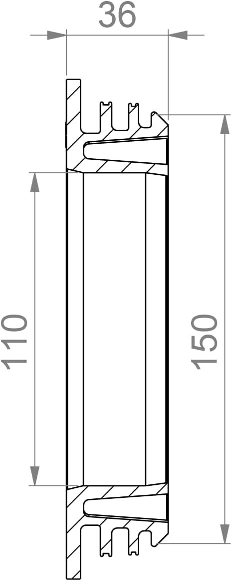 Crassus Gummiadapter CGA, TPE, 1 Stück, 150 mm auf 110 mm, CRA10006, 150 mm auf 110 mm