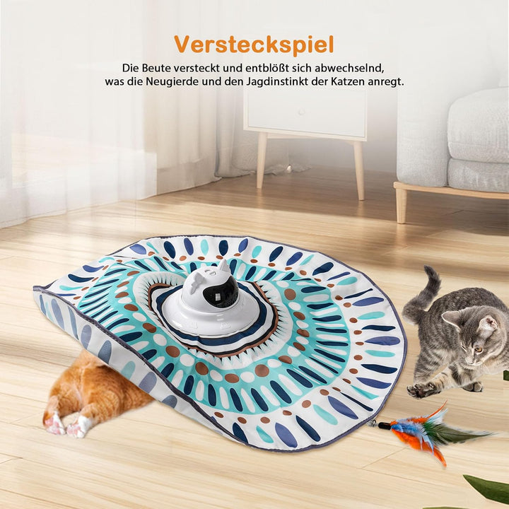 Interactive Cat Toy for Indoor Cats, Cat Toys with Moving Feathers &amp; Chasing Butterfly, Rechargeable