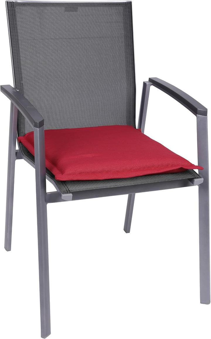 GO-DE Sitzkissen Dora, 4er-Set, Uni kirschrot Sitzkissen DORA Rot 4, Sitzkissen DORA Rot 4
