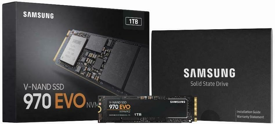 Samsung MZ-V7E1T0BW 970 EVO 1 TB NVMe M.2 Interne SSD Schwarz 1TB 970 EVO, 1TB 970 EVO