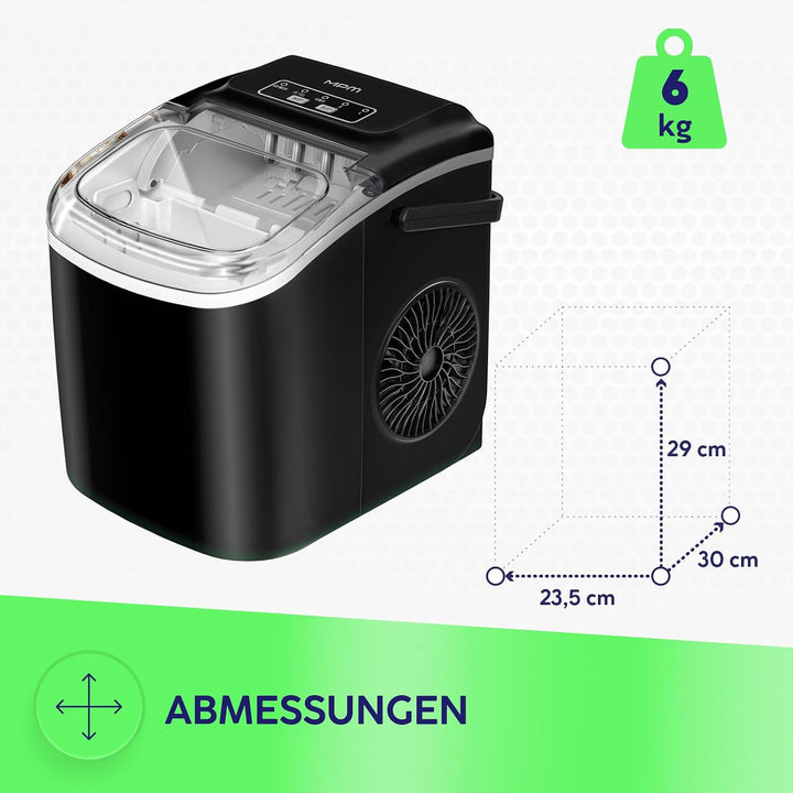 MPM Eiswürfelmaschine, 12 kg/24 h, 2 Grössen, Selbstreinigung MKD-105