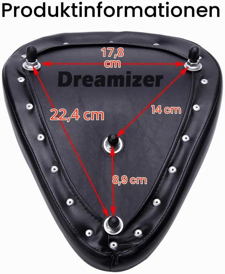 DREAMIZER Motorrad Bobber Sitz, Motorrad Solo Sitz Mit Federhalterung Grundplatte Für Sportster Acht