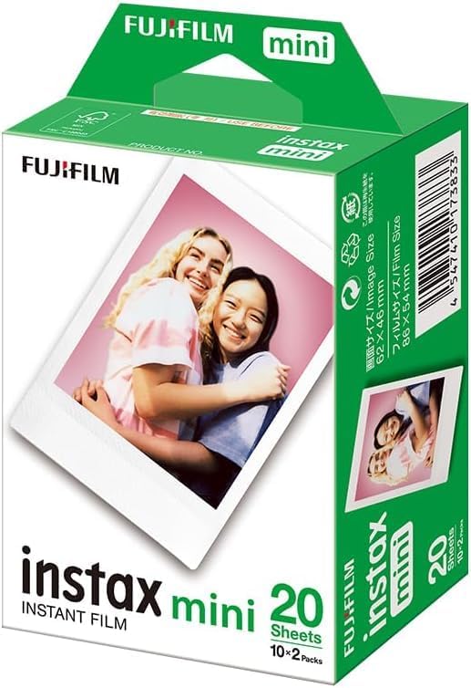Fujifilm Instax Mini Instant Film, 2X 10 Blatt (20 Blatt), Weiss &amp; Mini Frame WW1 Macaron, Bunt 20er