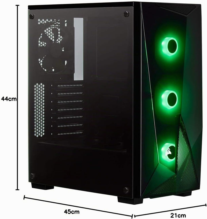 Corsair Spec-Delta Carbide Series RGB Mid-Tower ATX Gaming Gehäusee (mit gehärtetem Glas) schwarz, S