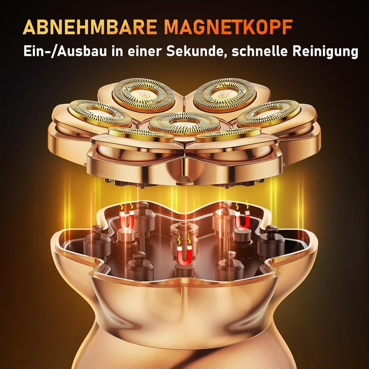 7D PRO Glatzen Rasierer Herren,MAXGROOM IPX6 Wasserdicht Kopfrasierer Glatze mit Magnetische Schwebe