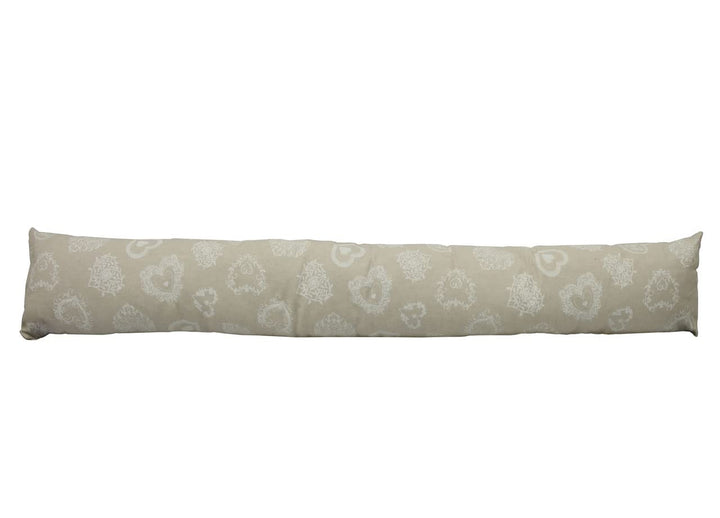 BIANCHERIAWEB Dekorativer Zugluftstopper für Fenster, abnehmbar, Herz Weiss 110 cm