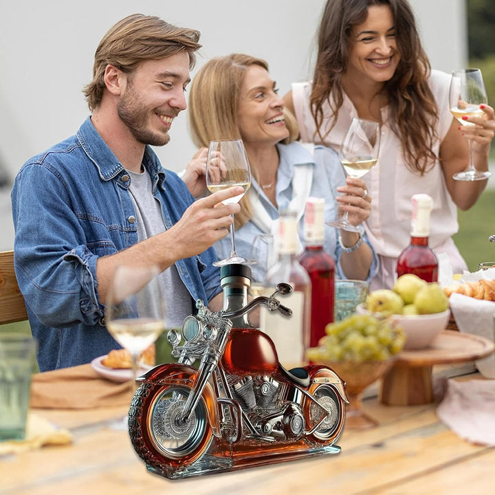 Weinflaschen Aus Glas Im Motorrad-Stil Mit Korken – 3D-Whisky-Dekanter Aus Glas Im Motorrad-Stil, Vi