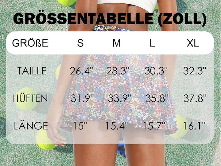 Timuspo Damen Plissee-Tennisrock mit Hose Drunter, Hoher Taille Athletische Skorts mit Taschen, Perf