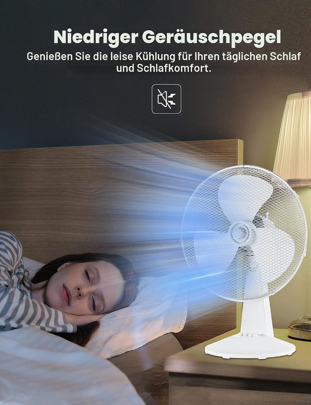 Midea FT40-21M Tischventilator, 40 W, Durchmesser 40 cm, leiser Ventilator mit 3 Flügeln, 3 Geschwin