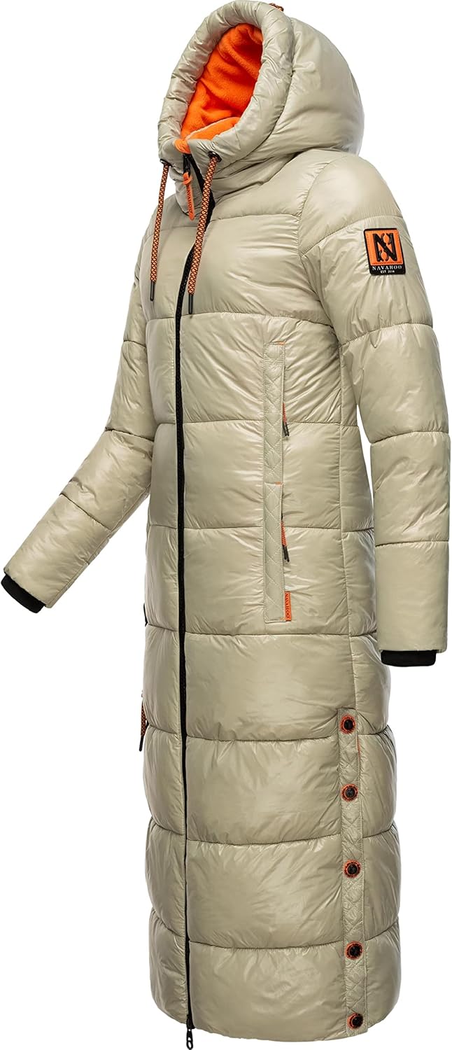 Navahoo Damen warmer Winter Steppmantel mit Kapuze Schmuseengel XS-XXL XXL Pebble Grey, XXL Pebble G