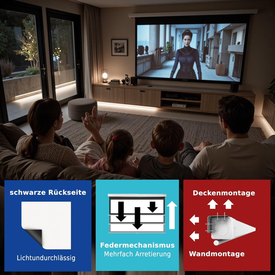 Alphavision SlenderLine Professional Beamer Leinwand 180 x 140 cm 16:9 weiss Rollo 180 x 140 (16:9),