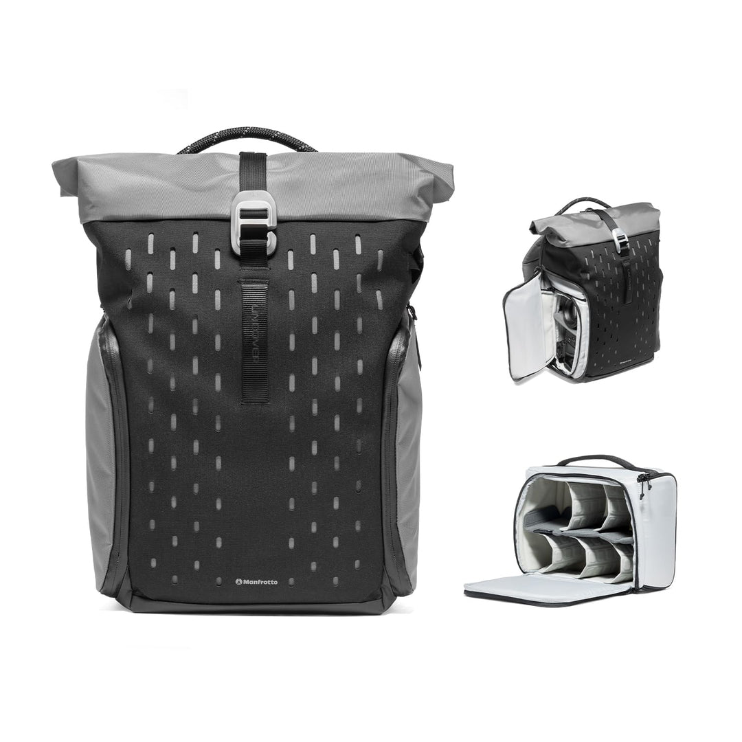 Manfrotto Uncover Kamerarucksack 30L, erweiterbarer Rolltop Large BP 30L, Large BP 30L