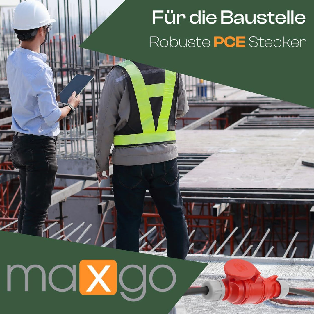 15m CEE Starkstromkabel Verlängerungskabel 16A 400V Gummileitung H07RN-F 5g1,5 mm² IP44 aussen