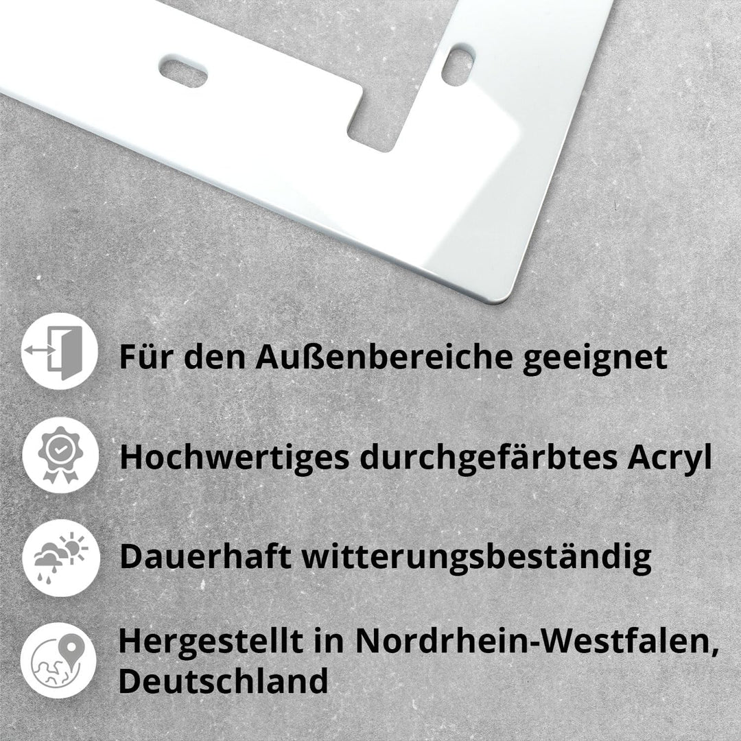 iSecur Personalisierte Blende passend für Ring Videotürklingel aus Acryl weiss I Wired Doorbell Pro