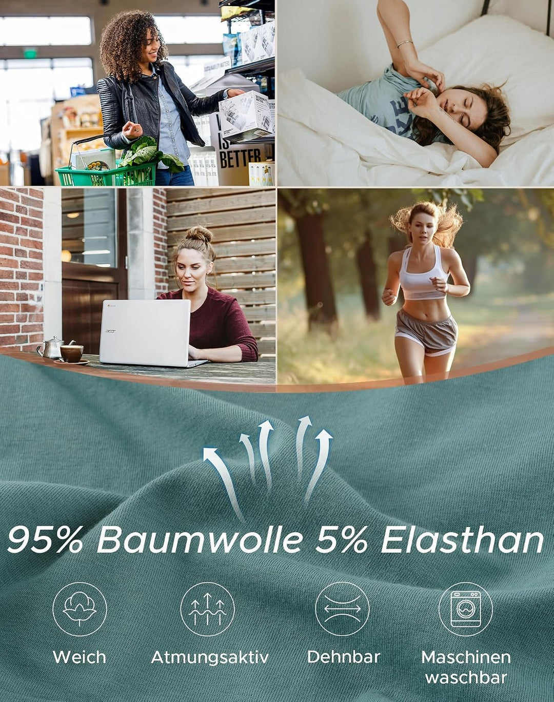 INNERSY Unterhosen Damen Baumwolle Atmungsaktive Hipster Unterwäsche Basic Bequem Panties 6er Pack X