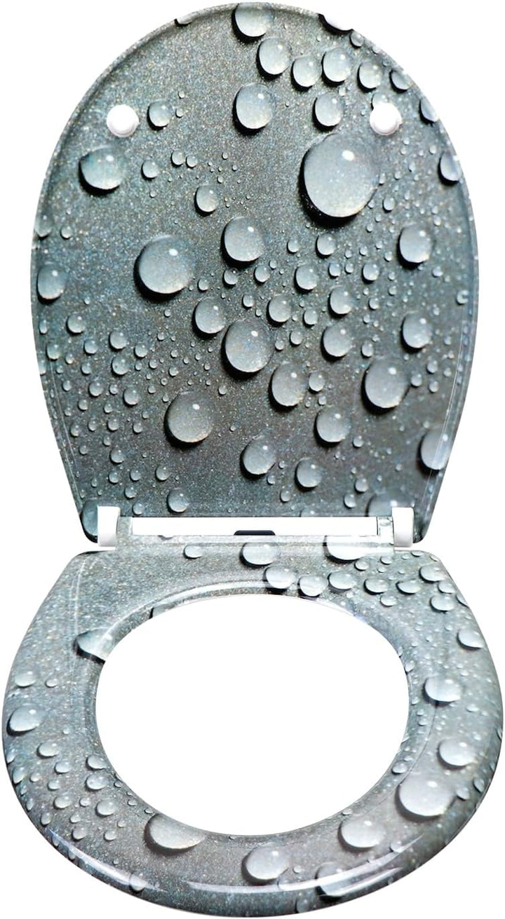 WC Sitz mit Absenkautomatik, Toilettendeckel mit Quick-Release-Funktion, Klodeckel mit einfache Mont