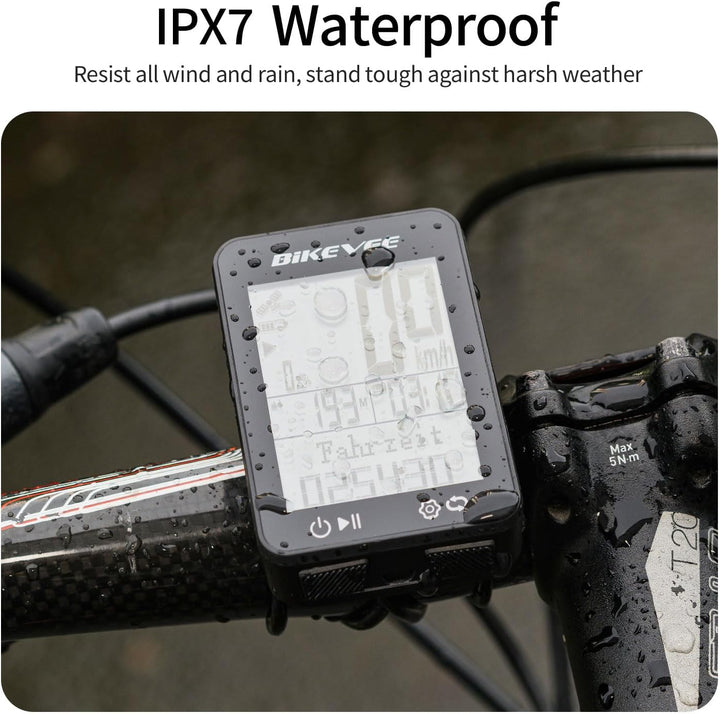 GPS Fahrradcomputer Kabellos Bluetooth 12 Sprachen App