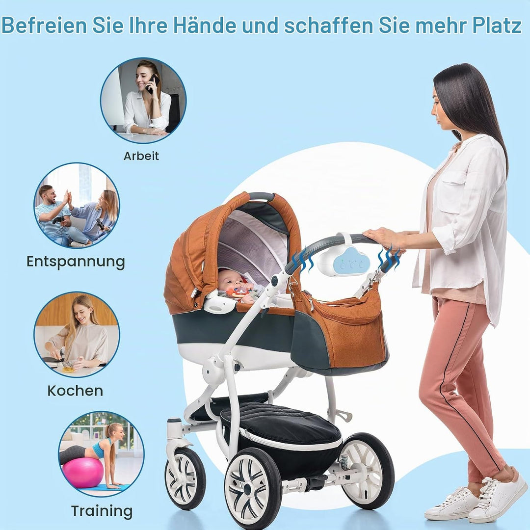 Kinderwagenschaukler, Kinderwagen Rüttler Mit 30, 60, 90 Min Timer, 3 Einstellbare Schaukelintensitä