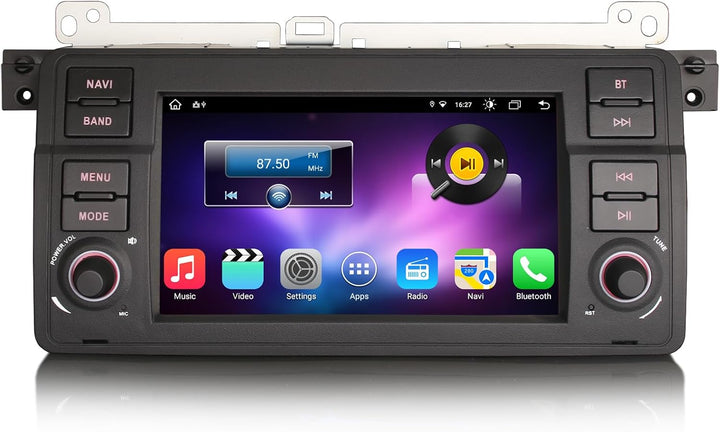 Erisin 8-Kern 4GB+64GB Android 12 Autoradio Bluetooth GPS Navigation für BMW E46 3er M3 Rover 75 MG