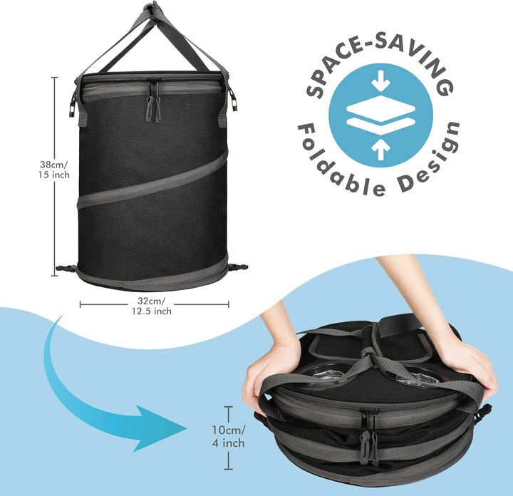 Kato Tirrinia 20L Gross Kühltasche Isoliertasche, Faltbar Picknickkorb Kühlbox mit Flaschentasche 2