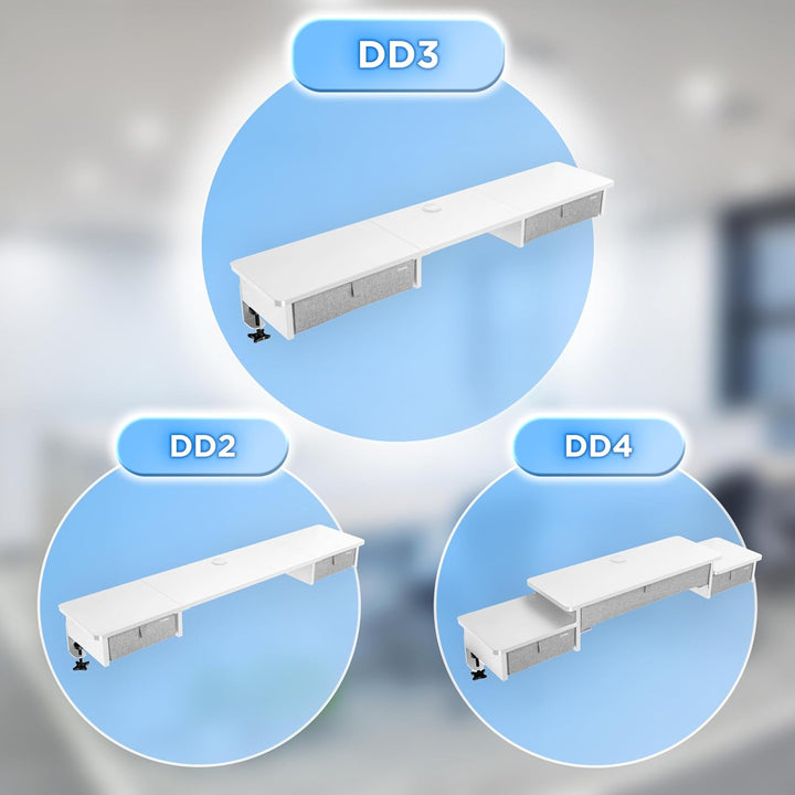Duronic DD3 WE Monitorständer, breites Schreibtisch Regal 120 x 25 x 11,5 cm, Schreibtischaufsatz mi