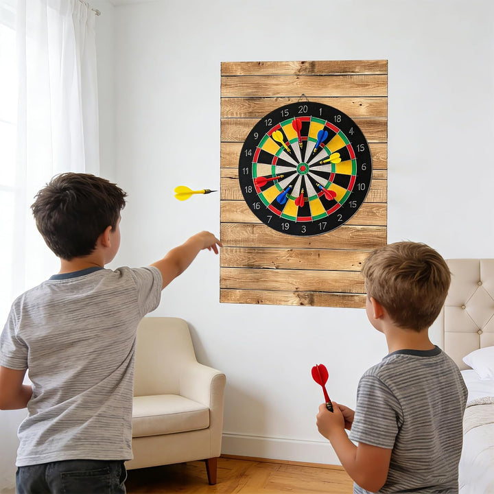 Holzmaserung Dartboard Wandschutz, Filz Dartscheibe Wandschutz Selbstklebend, Wandumrandung für Dart