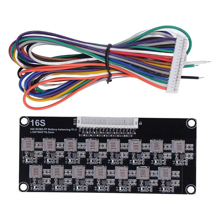 Kadimendium Active Equalizer Balancer 16S Batterie-Equalizer mit Kabel Induktiver Akkupack Balancer