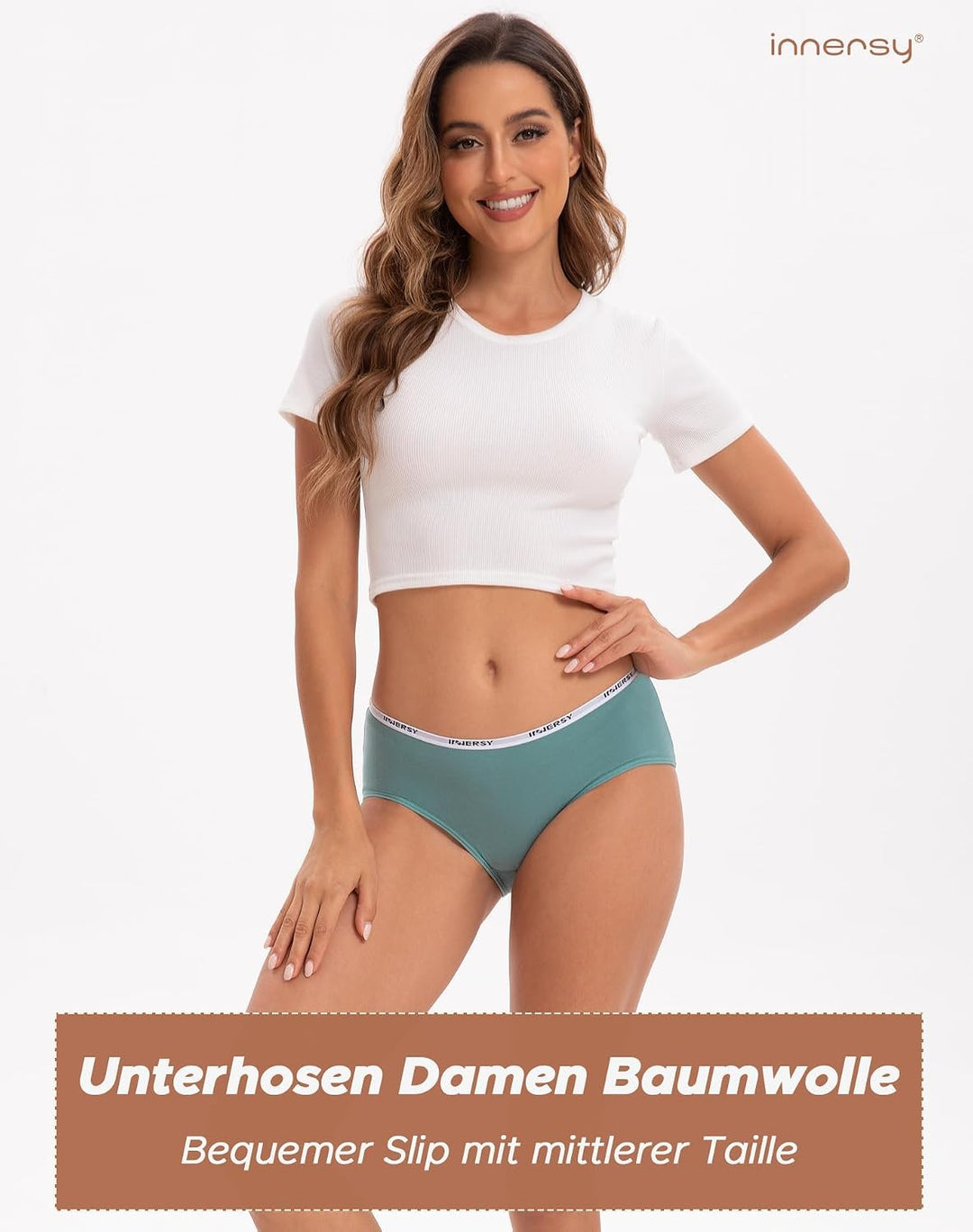 INNERSY Unterhosen Damen Baumwolle Atmungsaktive Hipster Unterwäsche Basic Bequem Panties 6er Pack X