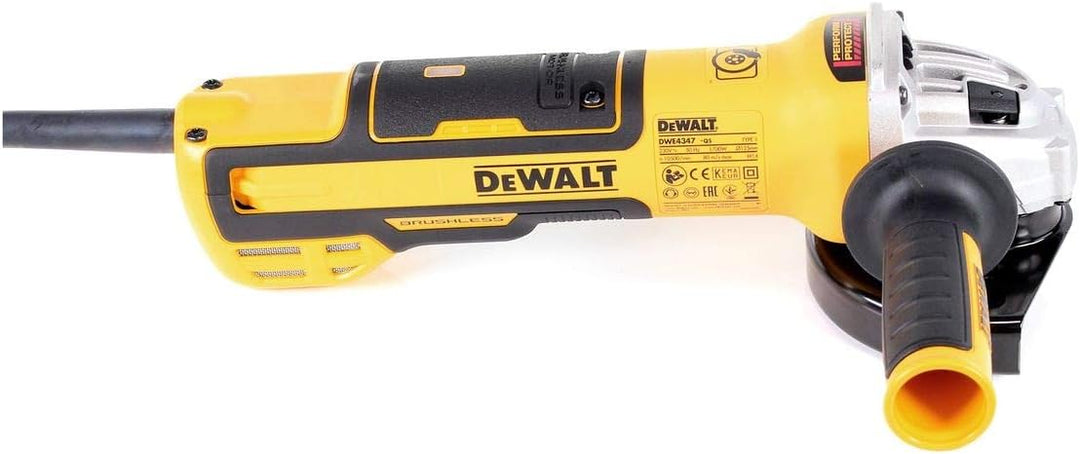 Dewalt Winkelschleifer (1.700 Watt, 125 mm Scheiben-Ø, bürstenlos, wartungsarm, Sanftanlauf, inkl. S