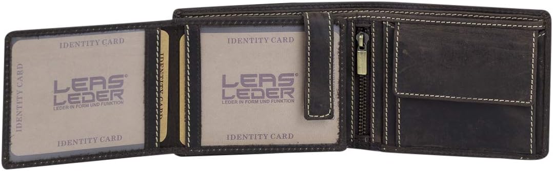 LEAS Scheintasche Geldbörse natur im Querformat Echt-Leder, braun Vintage-Collection