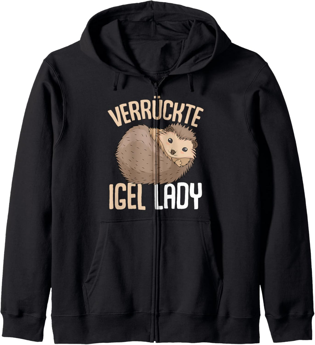 Verrückte Igel Lady Igel Mama Damen Kapuzenjacke