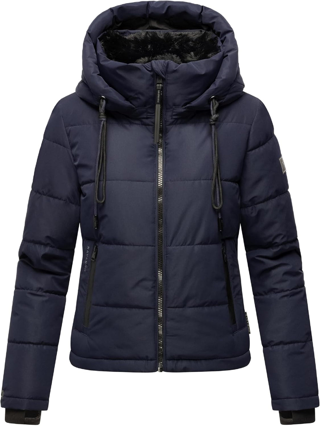 Navahoo Damen Winterjacke Steppjacke warm mit Abnehmbarer Kapuze und Kunstfellkragen Mit Liebe XIV X
