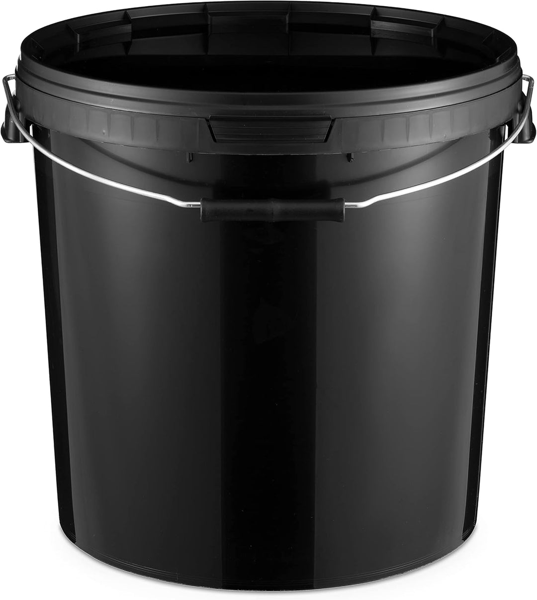 BenBow - Eimer mit Deckel schwarz 4X 20 Liter - lebensmittelecht stabil luftdicht auslaufsicher geru