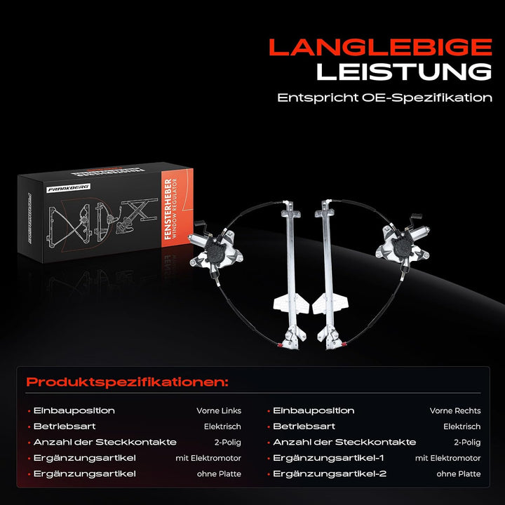 Frankberg 2X Fensterheber Mit Motor Vorne Links Rechts für Tourneo Connect Transit Connect P65 P70 P