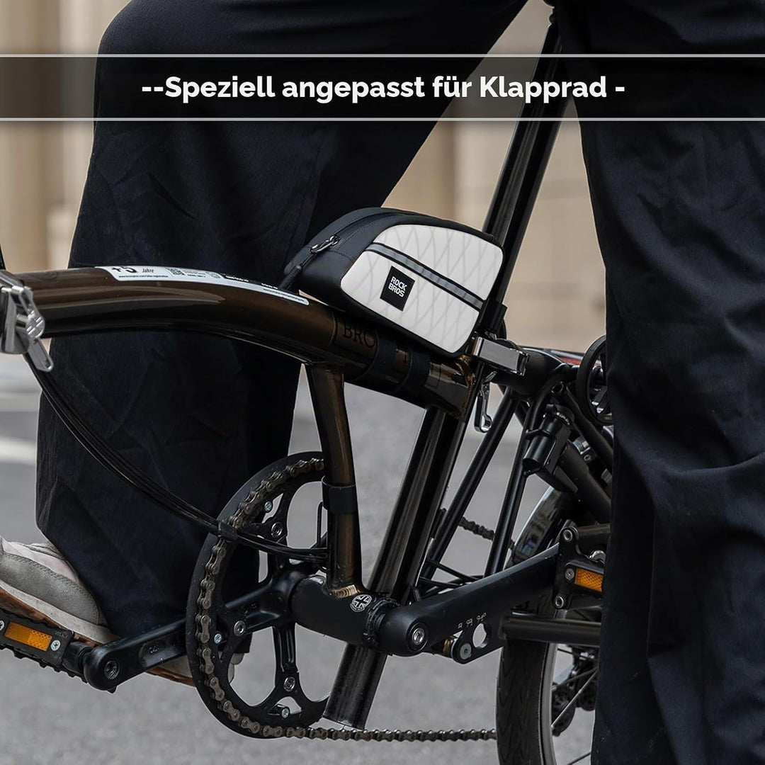 ROCKBROS Fahrrad Oberrohrtasche Leichte Rahmentasche Weiss, Weiss